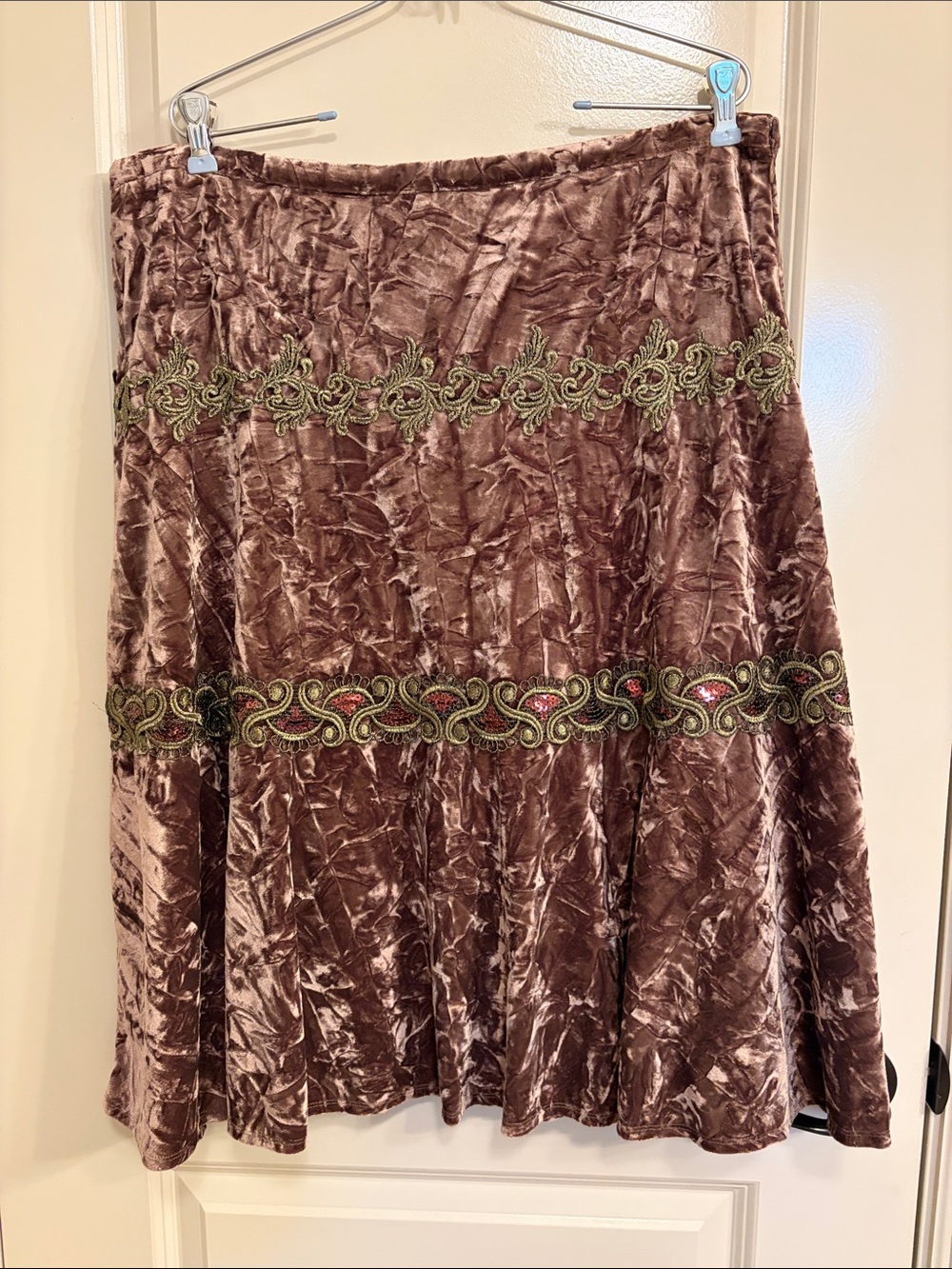 Vintage Dorothée Bis Bronze Velvet Skirt